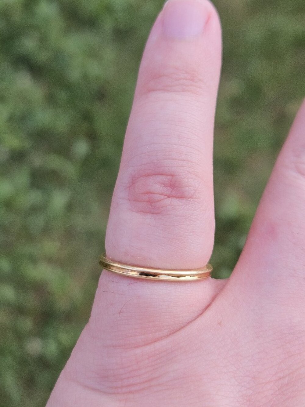 Vintage Jabel 18K Yellow Gold Channel Wedding Band Ring 2mm Wide Size 6.25